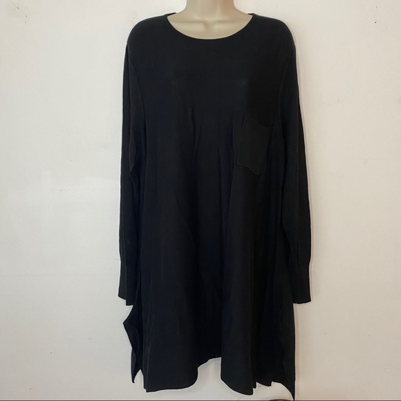 DG2 by Diane Gilman Tops - DG2 Black Plus long sleeve tunic top w/ pocket